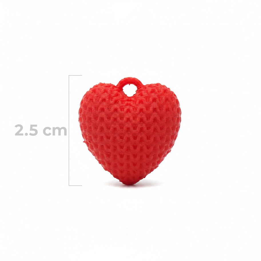 Dije Corazón Rojo 2.5 Cm Tejido Collar Acrílico
