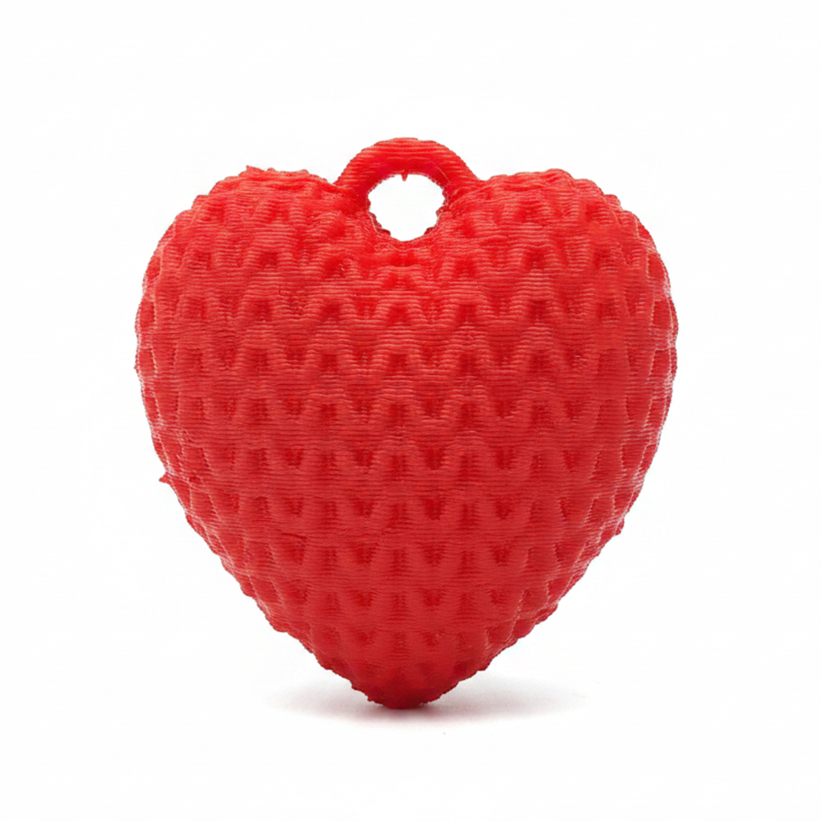 Dije Corazón Rojo 2.5 Cm Tejido Collar Acrílico