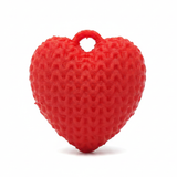 Dije Corazón Rojo 2.5 Cm Tejido Collar Acrílico