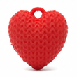 Dije Corazón Rojo 3Cm Tejido Collar Acrílico