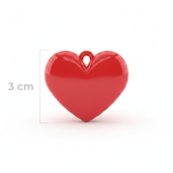 Dije Corazón Rojo Liso 3 Cm Acrílico