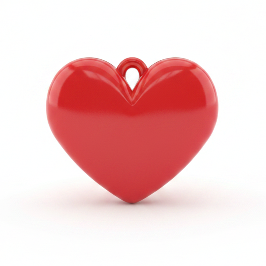 Dije Corazón Rojo Liso 3 Cm Acrílico