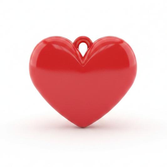 Dije Corazón Rojo Liso 3 Cm Acrílico