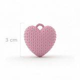 Dije Corazón Rosado 3Cm Tejido Collar Acrílico