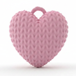 Dije Corazón Rosado 3Cm Tejido Collar Acrílico
