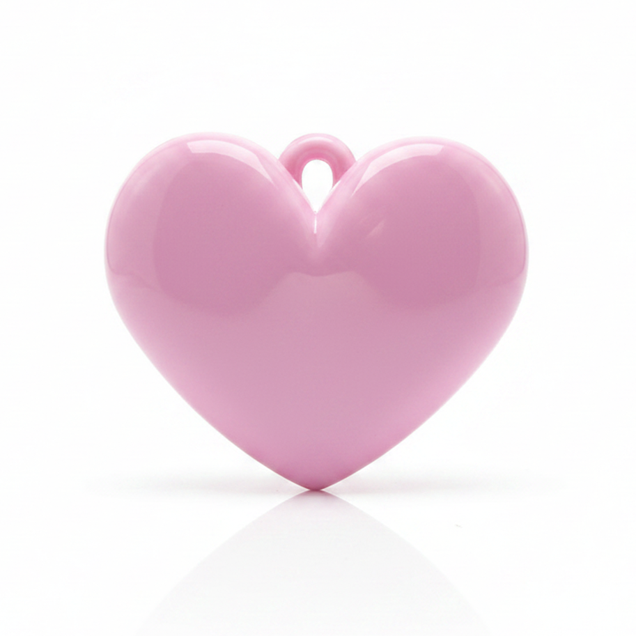 Dije Corazón Rosado Liso 3 Cm Acrílico