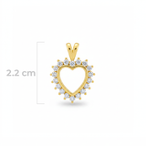 Dije Corazón Silueta circón Dorado Rodinado