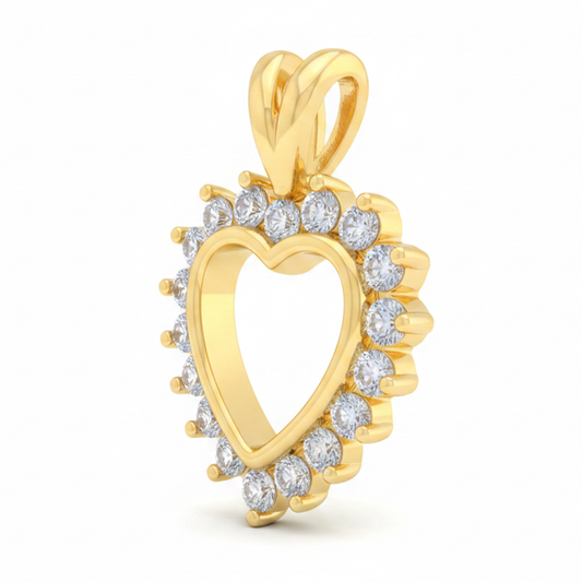Dije Corazón Silueta circón Dorado Rodinado