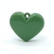Dije Corazón Verde Militar Liso 3 Cm Acrílico