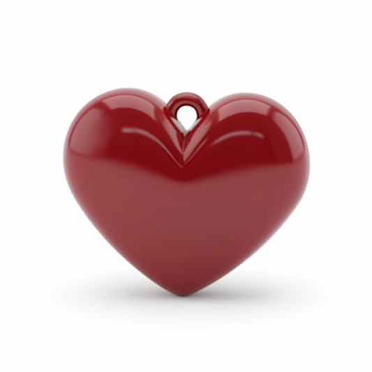 Dije Corazón Vino Tinto Liso 3 Cm Acrílico