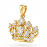 Dije Corona Grande Dorado Rodinado