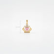 Dije Corona Reina Corazón Piedra Rosada Dorado Rodinado