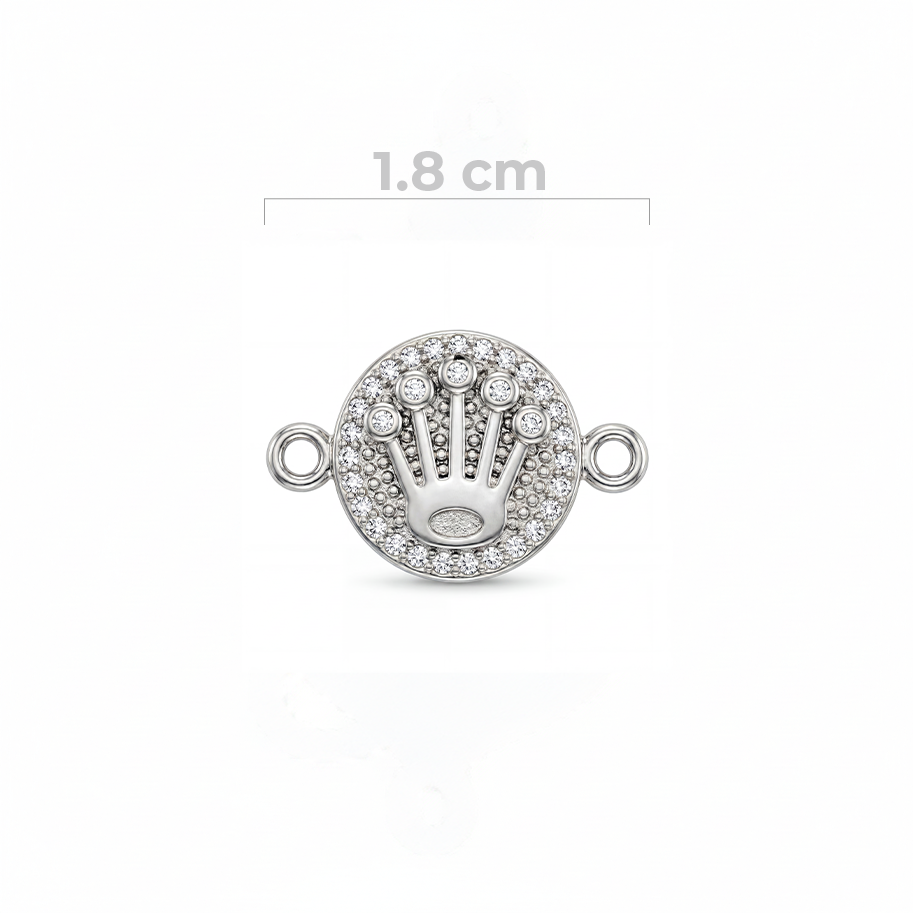 Dije Corona Rolex Pequeño Plateado Rodinado