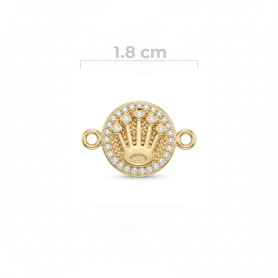 Dije Corona Rolex Pulsera Dorado Rodinado