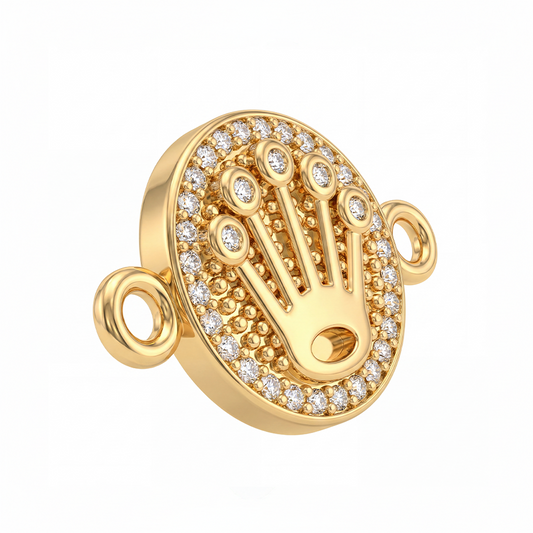 Dije Corona Rolex Pulsera Dorado Rodinado