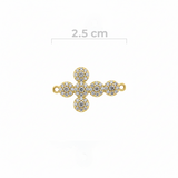 Dije Cruz Circulos Pulsera Dorado Rodinado