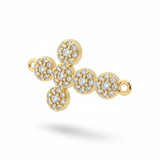 Dije Cruz Circulos Pulsera Dorado Rodinado