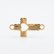 Dije Cruz Diamantada Corazón Para Pulsera Oro Laminado