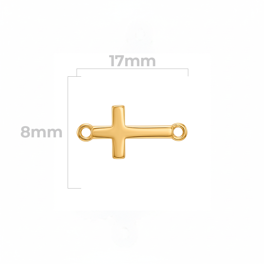 Dije Cruz Pequeña Lisa Para Pulsera Oro Laminado