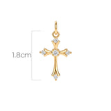 Dije Cruz Punta Diamante Dorado Rodinado