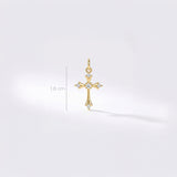 Dije Cruz Punta Diamante Dorado Rodinado