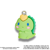 Dije Acrílico Dino Baby Verde Corazón