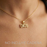 Dije Dios Liso Para Collar Dorado Rodinado