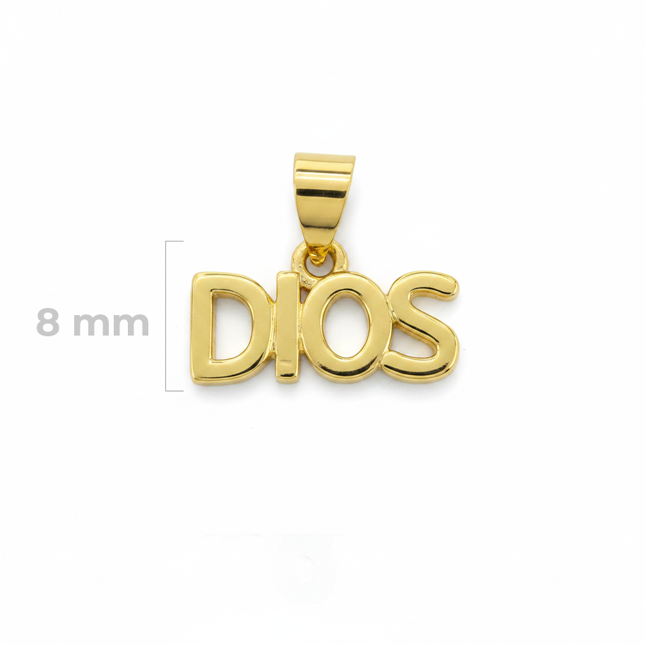 Dije Dios Liso Para Collar Dorado Rodinado