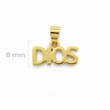 Dije Dios Liso Para Collar Dorado Rodinado