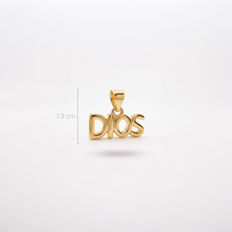 Dije Dios Liso Para Collar Dorado Rodinado