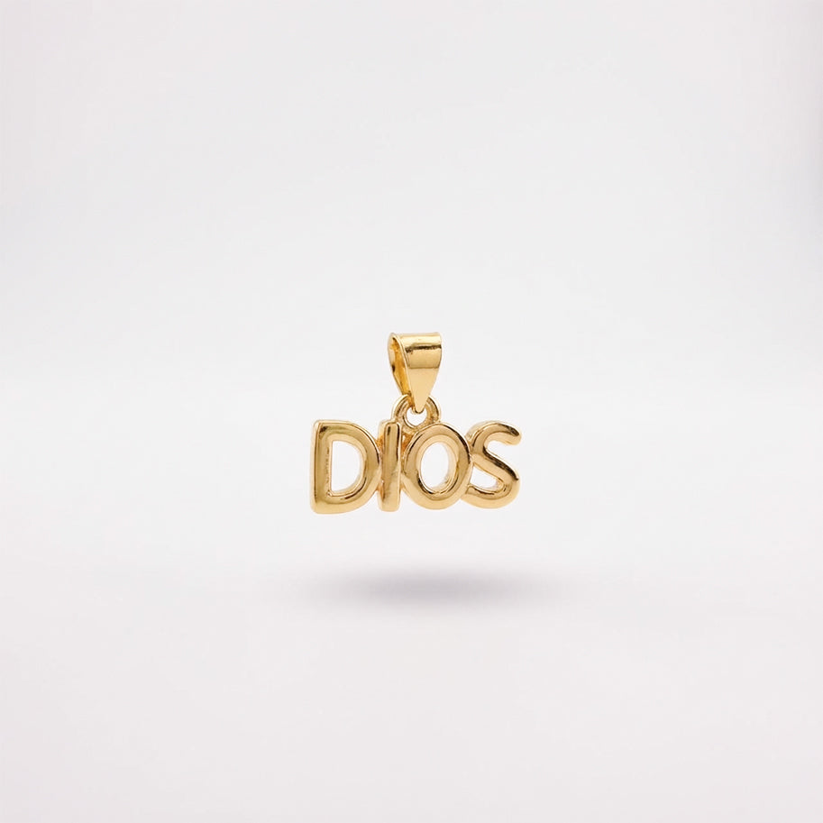 Dije Dios Liso Para Collar Dorado Rodinado