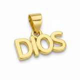 Dije Dios Liso Para Collar Dorado Rodinado
