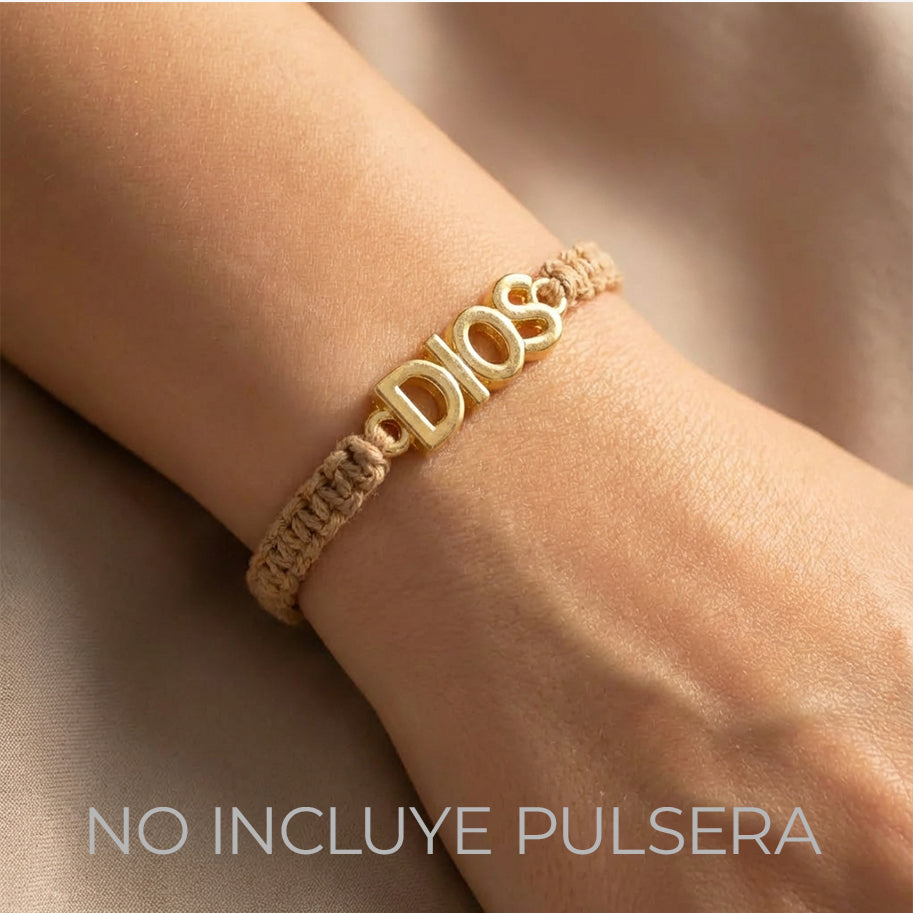 Dije Dios Liso Para Pulsera Dorado Rodinado