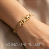 Dije Dios Liso Para Pulsera Dorado Rodinado