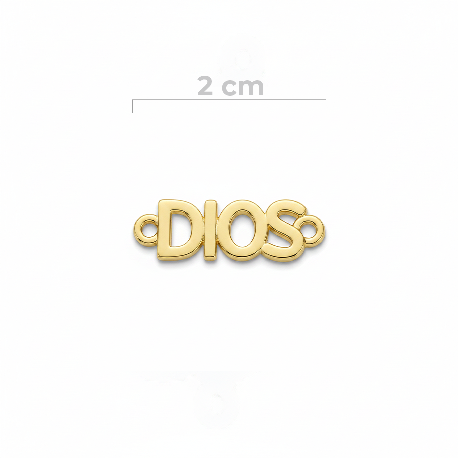 Dije Dios Liso Para Pulsera Dorado Rodinado