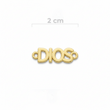 Dije Dios Liso Para Pulsera Dorado Rodinado