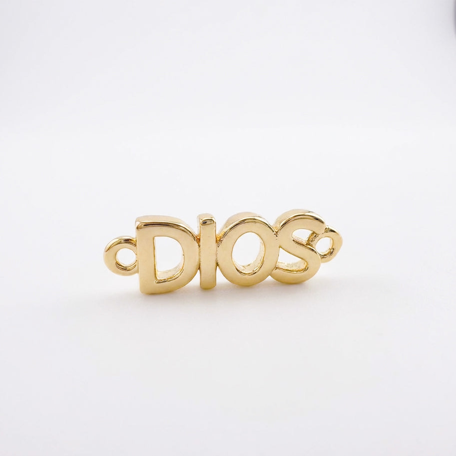 Dije Dios Liso Para Pulsera Dorado Rodinado