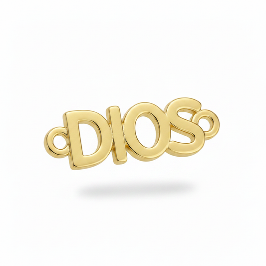 Dije Dios Liso Para Pulsera Dorado Rodinado
