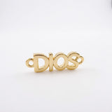Dije Dios Liso Para Pulsera Dorado Rodinado