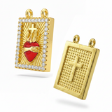 Dije Escapulario Sagrado Corazón Dorado Rodinado