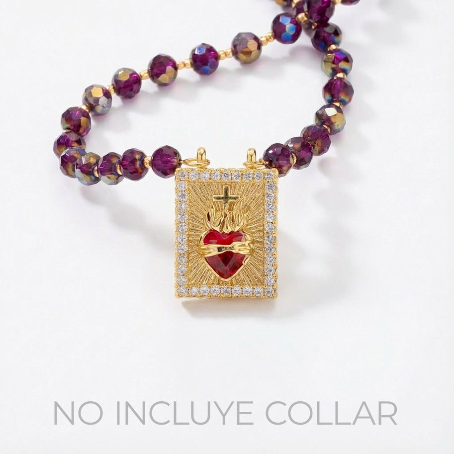 Dije Escapulario Sagrado Corazón Dorado Rodinado