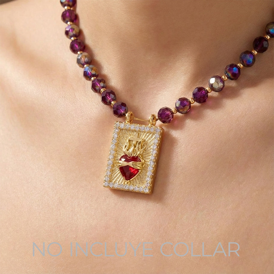 Dije Escapulario Sagrado Corazón Dorado Rodinado