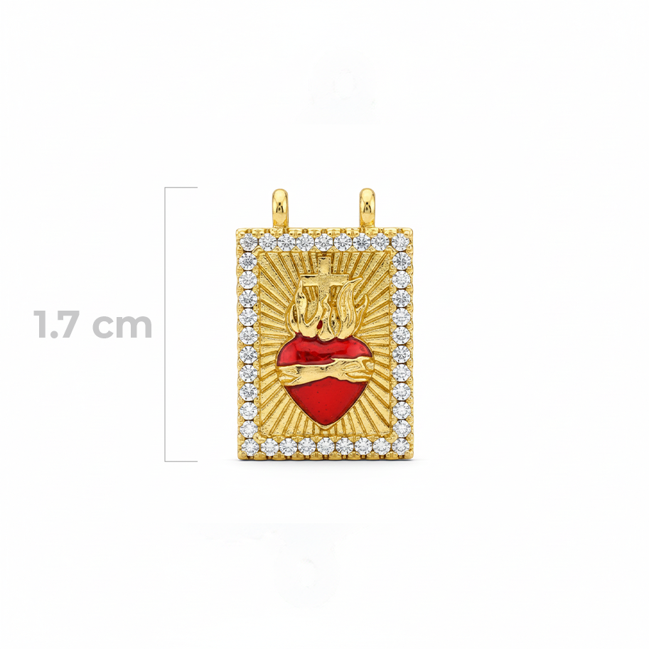 Dije Escapulario Sagrado Corazón Dorado Rodinado