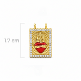 Dije Escapulario Sagrado Corazón Dorado Rodinado