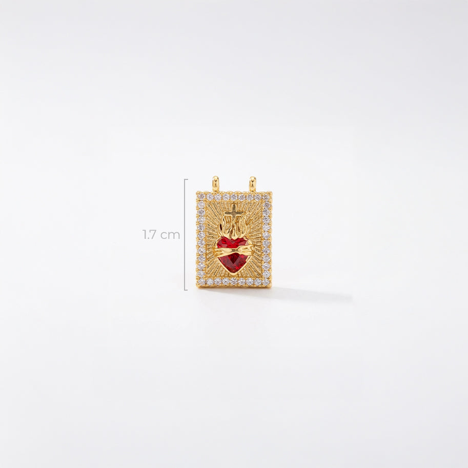 Dije Escapulario Sagrado Corazón Dorado Rodinado
