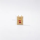 Dije Escapulario Sagrado Corazón Dorado Rodinado