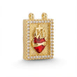 Dije Escapulario Sagrado Corazón Dorado Rodinado