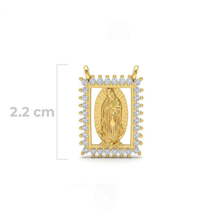 Dije Escapulario Virgen Guadalupe Dorado rodinado