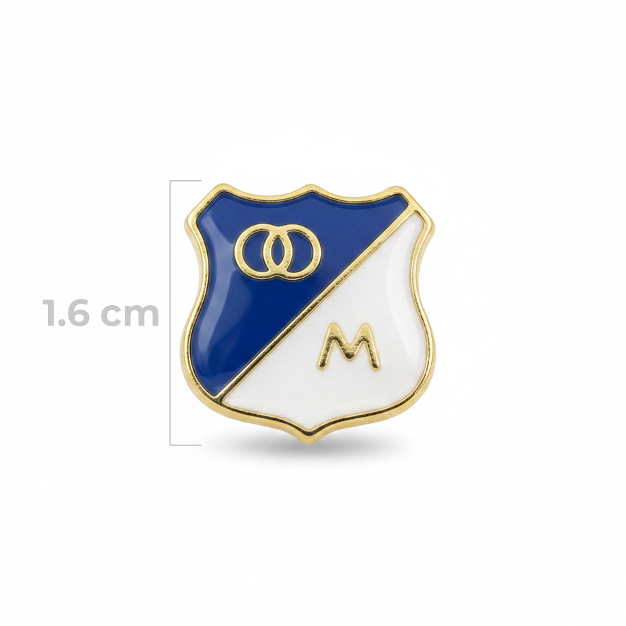 Dije Escudo Millonarios Doble Cara Gold Filled