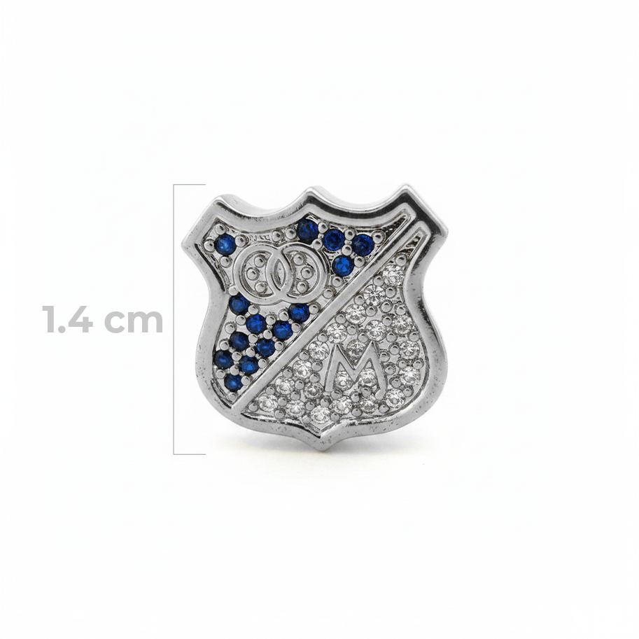 Dije Escudo Millonarios Plateado Rodinado